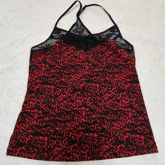 Blackheart Tops - SOLD! BlackHeart - Red & Black Cheetah Print Tank Top